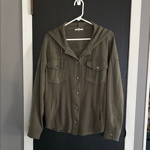 Maurices Olive Green Hooded Utility Jacket